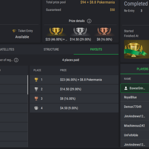 PCF Poker Mania NLHE PKO on StockPoker - January 04, 2026