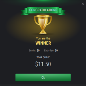 Won Poker Community Freeroll on StockPoker Today