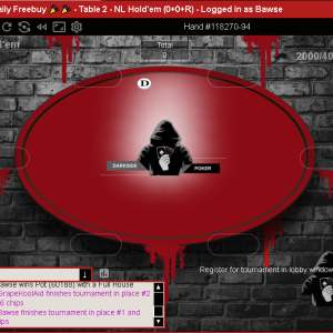 1st in Daily Freebuy on DarksidePoker