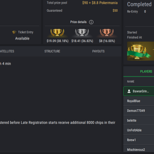 PCF Poker Mania NLHE PKO on StockPoker - November, 02 2025