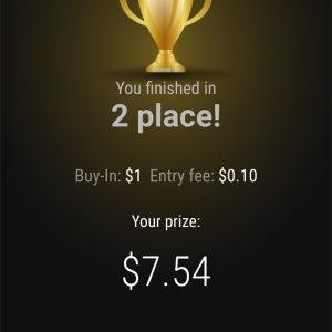 2nd in $1 buy-in