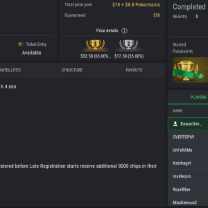 PCF Poker Mania NLHE PKO on StockPoker - November 23, 2025