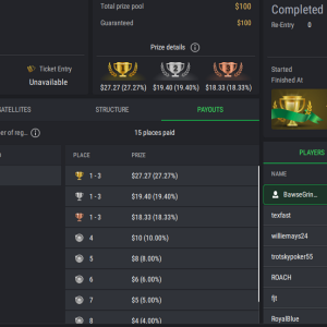 PCF $100 Leaderboard Freeroll - NOVEMBER Finals