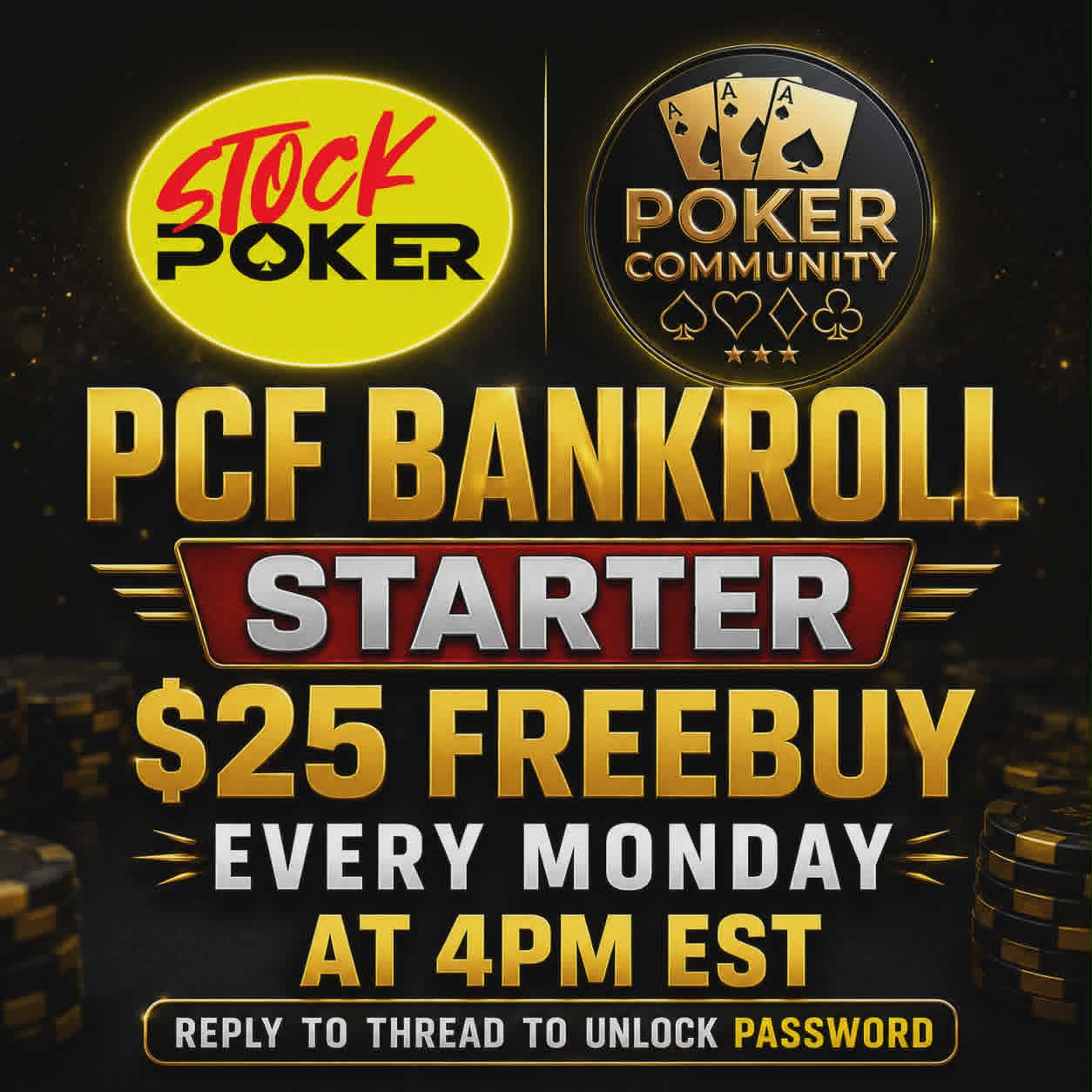 PCF Bankroll Starter $25 Freebuy on Stock Poker