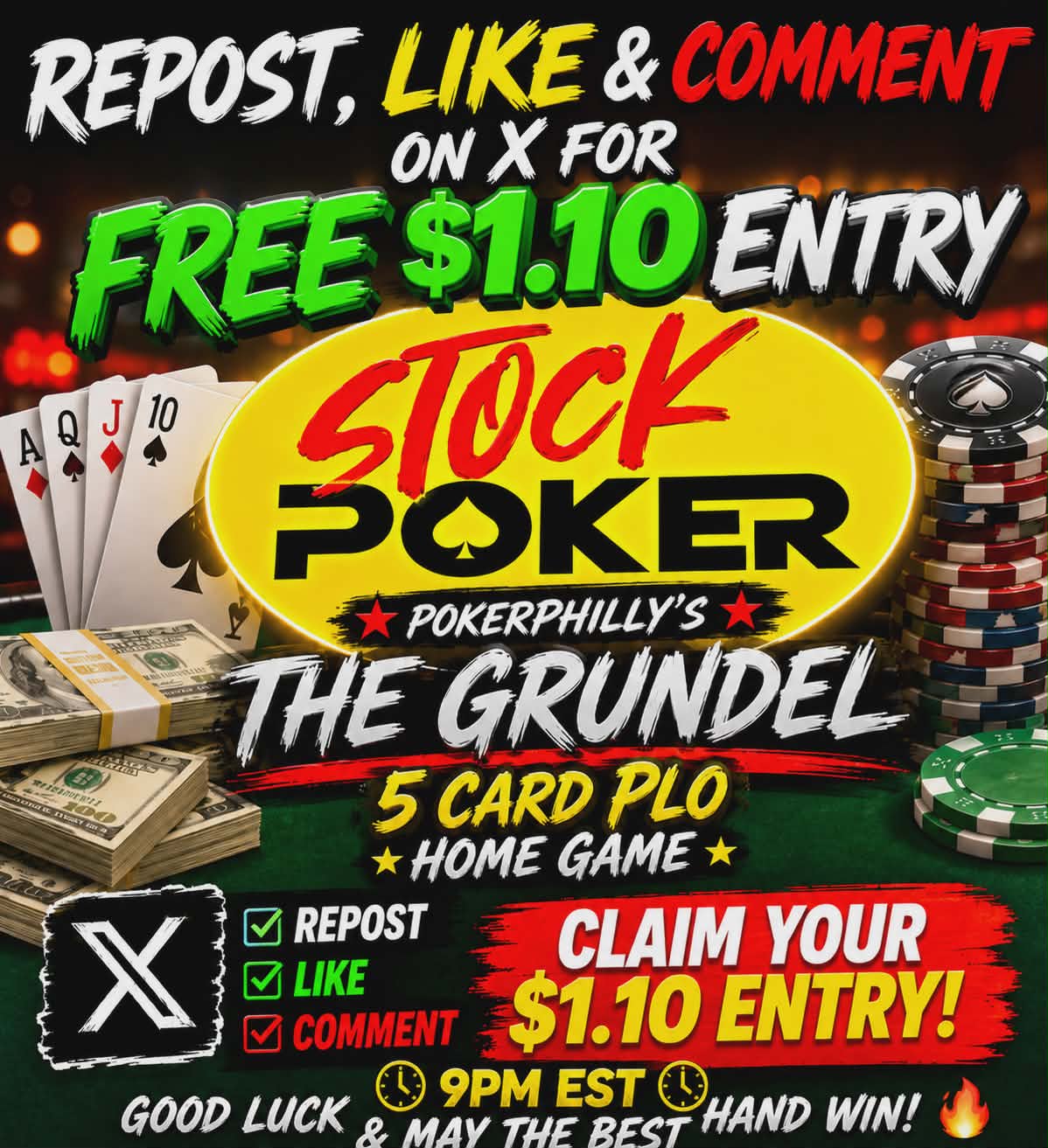 Free $1.10 Home Game Entries on Stock Poker