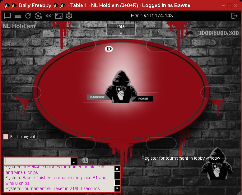 1st in $20 Daily Freebuy on DarkSidePoker