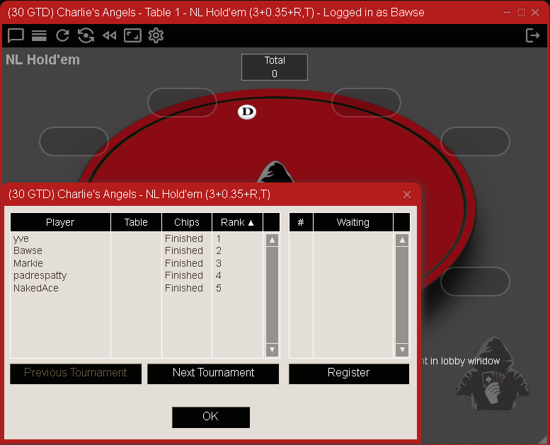 $30 GTD 2nd in Charlie's Angel's for $10.50 on DSP