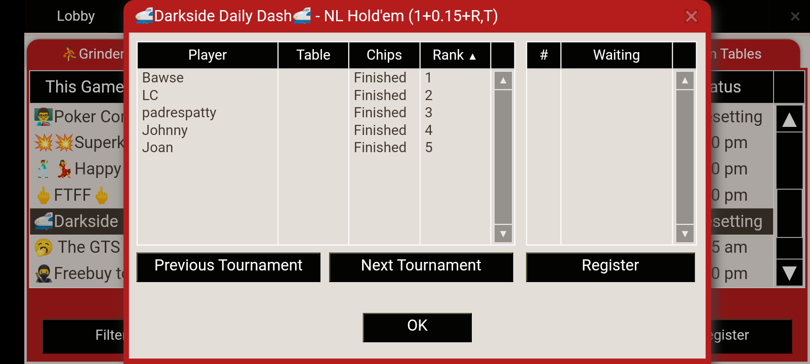 Daily Dash on DarkSidePoker