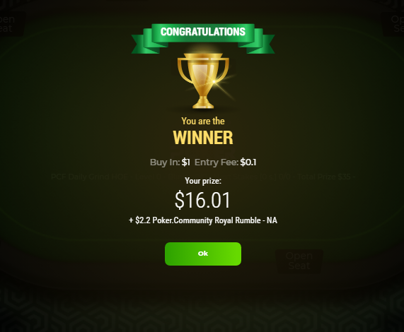 PCF Daily Grind H.O.E Winner