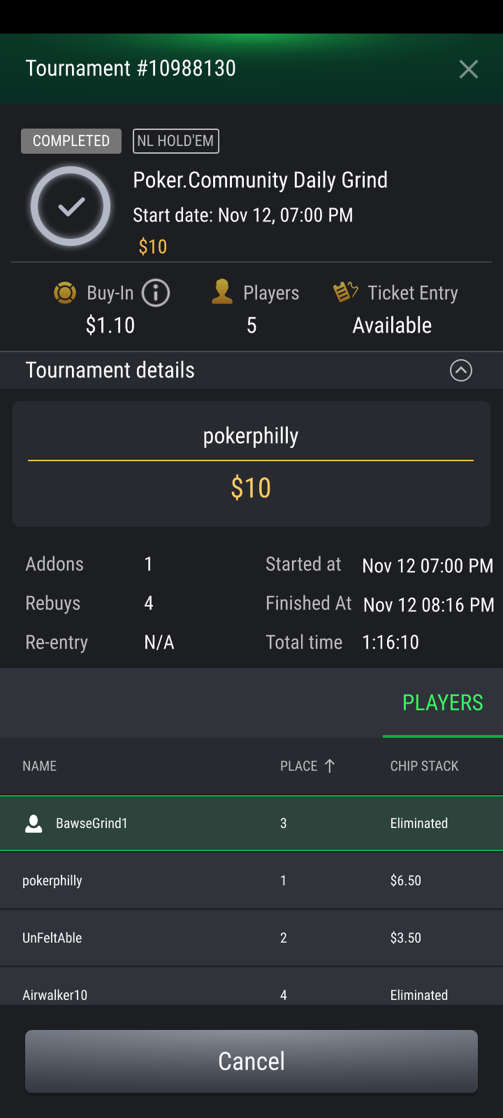 Poker Community Daily Buy-in on StockPoker