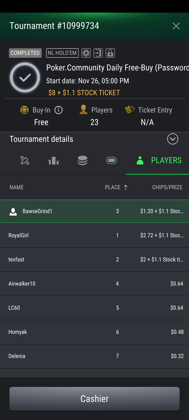 Poker Community Daily Freebuy on StockPoker