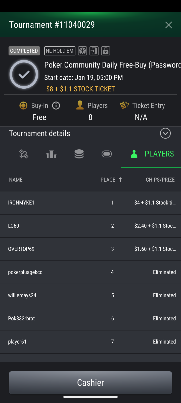 Poker Community Daily Freebuy on StockPoker