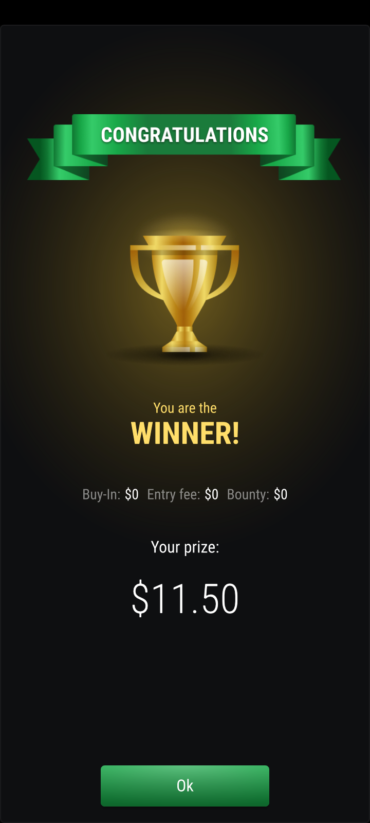 Poker Community Freeroll Winner on StockPoker