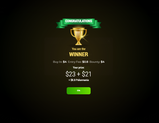 Took down PCF Poker Mania on StockPoker